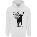 Abstract Butterfly Deer Ecology Environment Mens 80% Cotton Hoodie White