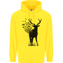 Abstract Butterfly Deer Ecology Environment Mens 80% Cotton Hoodie Yellow