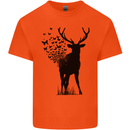 Abstract Butterfly Deer Ecology Environment Mens Cotton T-Shirt Tee Top Orange