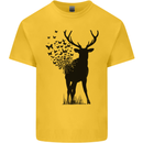 Abstract Butterfly Deer Ecology Environment Mens Cotton T-Shirt Tee Top Yellow