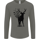 Abstract Butterfly Deer Ecology Environment Mens Long Sleeve T-Shirt Charcoal