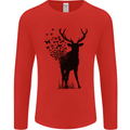Abstract Butterfly Deer Ecology Environment Mens Long Sleeve T-Shirt Red