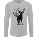 Abstract Butterfly Deer Ecology Environment Mens Long Sleeve T-Shirt Sports Grey