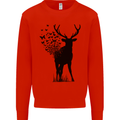 Abstract Butterfly Deer Ecology Environment Mens Sweatshirt Jumper Bright Red