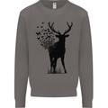 Abstract Butterfly Deer Ecology Environment Mens Sweatshirt Jumper Charcoal