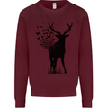 Abstract Butterfly Deer Ecology Environment Mens Sweatshirt Jumper Maroon