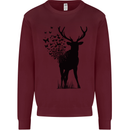 Abstract Butterfly Deer Ecology Environment Mens Sweatshirt Jumper Maroon