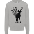 Abstract Butterfly Deer Ecology Environment Mens Sweatshirt Jumper Sports Grey