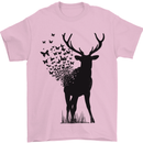 Abstract Butterfly Deer Ecology Environment Mens T-Shirt Cotton Gildan Light Pink