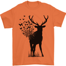 Abstract Butterfly Deer Ecology Environment Mens T-Shirt Cotton Gildan Orange