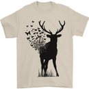 Abstract Butterfly Deer Ecology Environment Mens T-Shirt Cotton Gildan Sand
