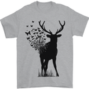 Abstract Butterfly Deer Ecology Environment Mens T-Shirt Cotton Gildan Sports Grey