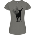 Abstract Butterfly Deer Ecology Environment Womens Petite Cut T-Shirt Charcoal