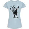 Abstract Butterfly Deer Ecology Environment Womens Petite Cut T-Shirt Light Blue