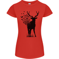 Abstract Butterfly Deer Ecology Environment Womens Petite Cut T-Shirt Red