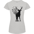 Abstract Butterfly Deer Ecology Environment Womens Petite Cut T-Shirt Sports Grey