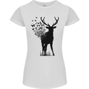 Abstract Butterfly Deer Ecology Environment Womens Petite Cut T-Shirt White