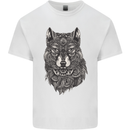 Abstract Dog Mandala Art Mens Cotton T-Shirt Tee Top White