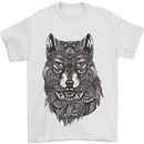Abstract Dog Mandala Art Mens T-Shirt Cotton Gildan White