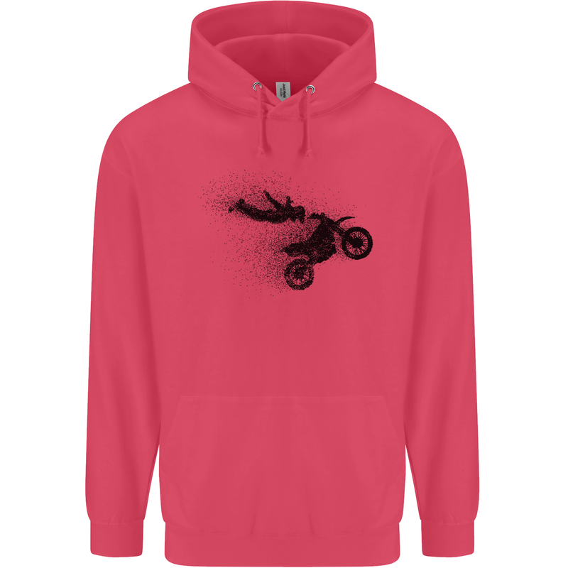 Abstract Motocross Rider Dirt Bike Childrens Kids Hoodie Heliconia