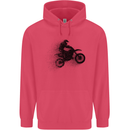 Abstract Motocross Rider Dirt Bike Childrens Kids Hoodie Heliconia