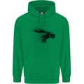 Abstract Motocross Rider Dirt Bike Childrens Kids Hoodie Irish Green