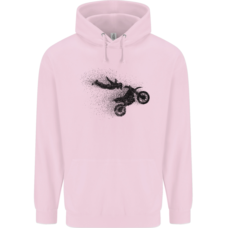 Abstract Motocross Rider Dirt Bike Childrens Kids Hoodie Light Pink