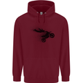 Abstract Motocross Rider Dirt Bike Childrens Kids Hoodie Maroon