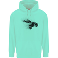 Abstract Motocross Rider Dirt Bike Childrens Kids Hoodie Peppermint