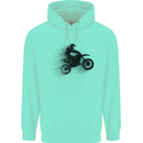 Abstract Motocross Rider Dirt Bike Childrens Kids Hoodie Peppermint