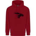 Abstract Motocross Rider Dirt Bike Childrens Kids Hoodie Red