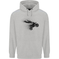 Abstract Motocross Rider Dirt Bike Childrens Kids Hoodie Sports Grey