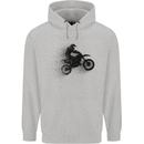 Abstract Motocross Rider Dirt Bike Childrens Kids Hoodie Sports Grey