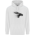 Abstract Motocross Rider Dirt Bike Childrens Kids Hoodie White