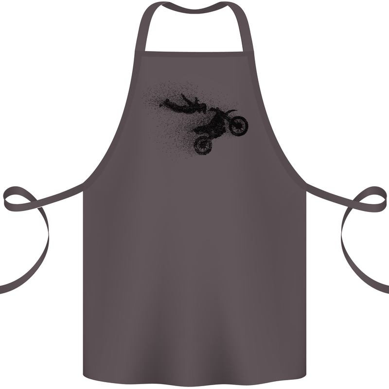 Abstract Motocross Rider Dirt Bike Cotton Apron 100% Organic Dark Grey