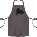 Abstract Motocross Rider Dirt Bike Cotton Apron 100% Organic Dark Grey