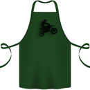 Abstract Motocross Rider Dirt Bike Cotton Apron 100% Organic Forest Green