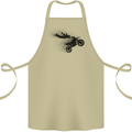 Abstract Motocross Rider Dirt Bike Cotton Apron 100% Organic Khaki