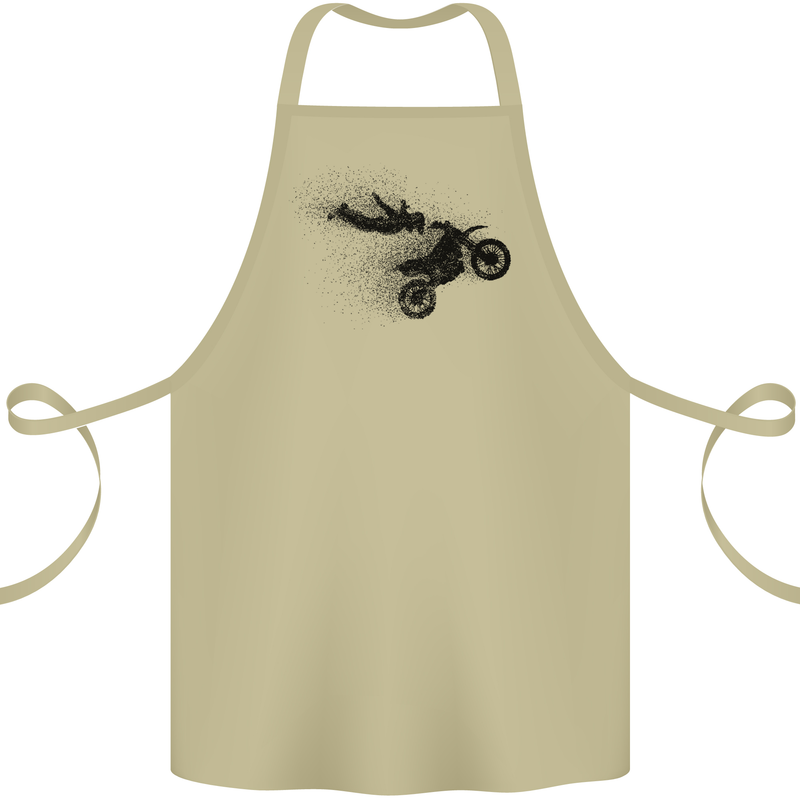 Abstract Motocross Rider Dirt Bike Cotton Apron 100% Organic Khaki