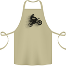 Abstract Motocross Rider Dirt Bike Cotton Apron 100% Organic Khaki