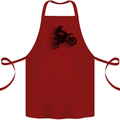 Abstract Motocross Rider Dirt Bike Cotton Apron 100% Organic Maroon