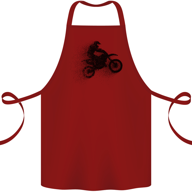 Abstract Motocross Rider Dirt Bike Cotton Apron 100% Organic Maroon