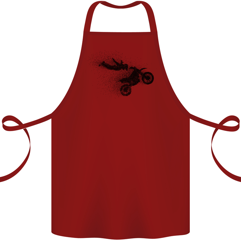 Abstract Motocross Rider Dirt Bike Cotton Apron 100% Organic Maroon