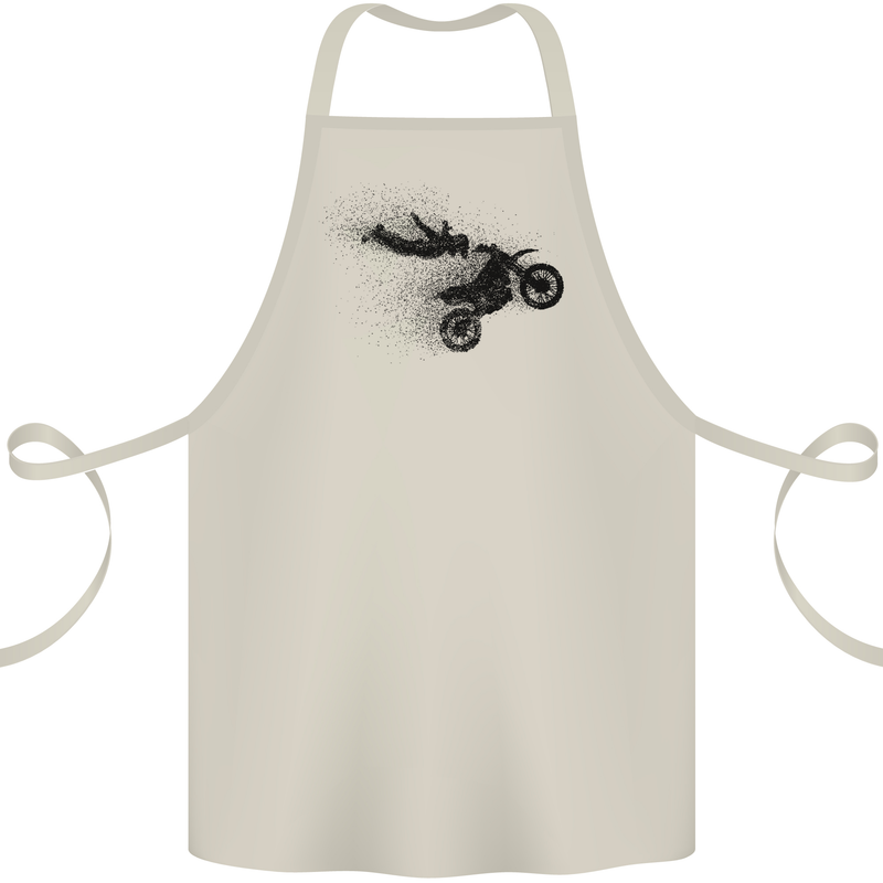 Abstract Motocross Rider Dirt Bike Cotton Apron 100% Organic Natural