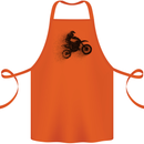 Abstract Motocross Rider Dirt Bike Cotton Apron 100% Organic Orange