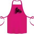 Abstract Motocross Rider Dirt Bike Cotton Apron 100% Organic Pink