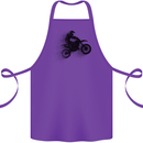 Abstract Motocross Rider Dirt Bike Cotton Apron 100% Organic Purple