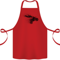 Abstract Motocross Rider Dirt Bike Cotton Apron 100% Organic Red