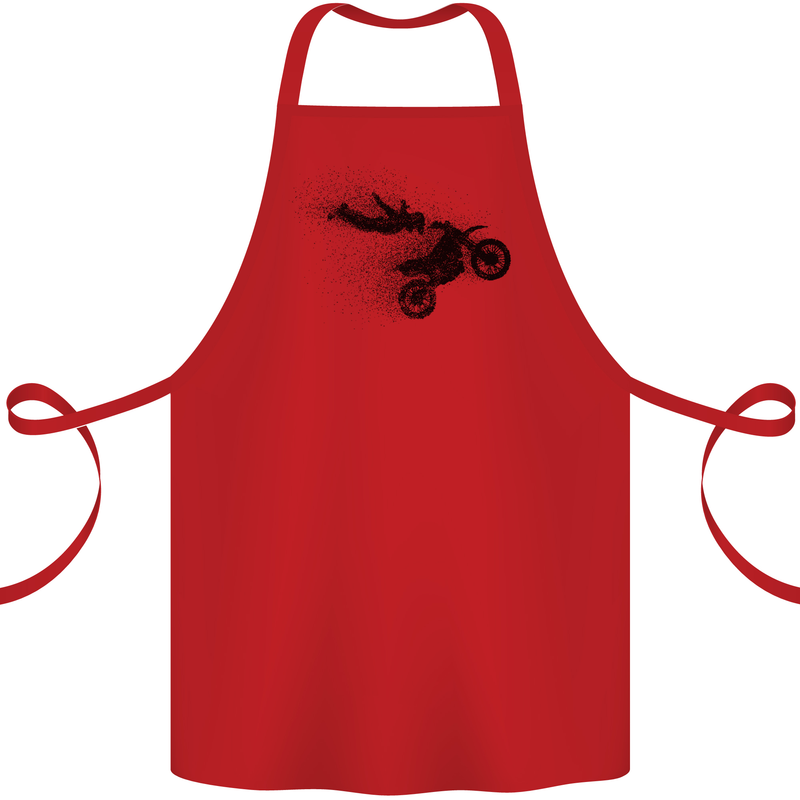 Abstract Motocross Rider Dirt Bike Cotton Apron 100% Organic Red