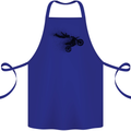 Abstract Motocross Rider Dirt Bike Cotton Apron 100% Organic Royal Blue